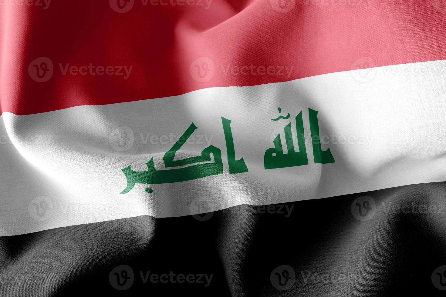 3D rendering illustration flag of Iraq. Waving on the wind flag photo