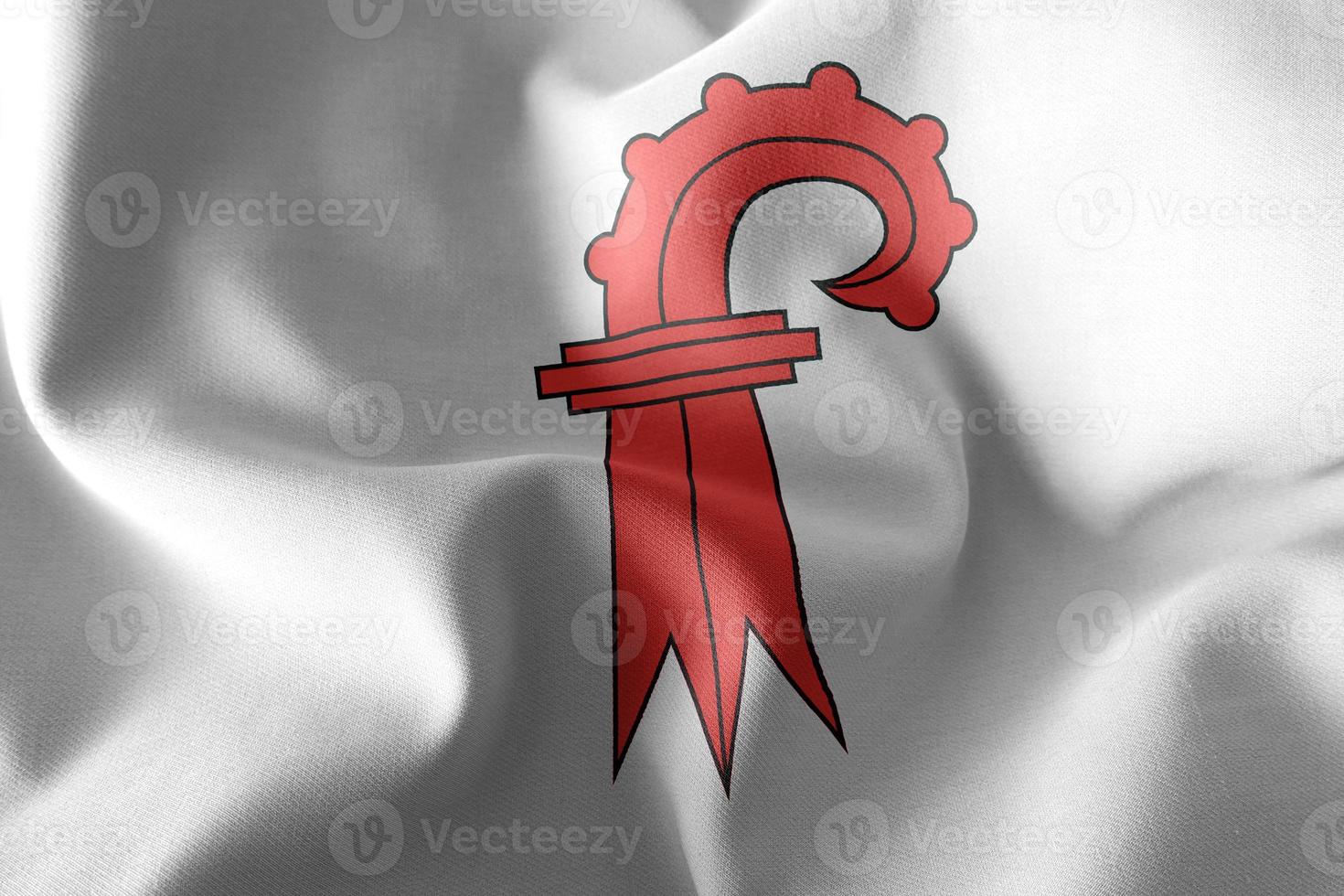 3D illustration flag of Basel-Landschaft is a region of Switzerl photo