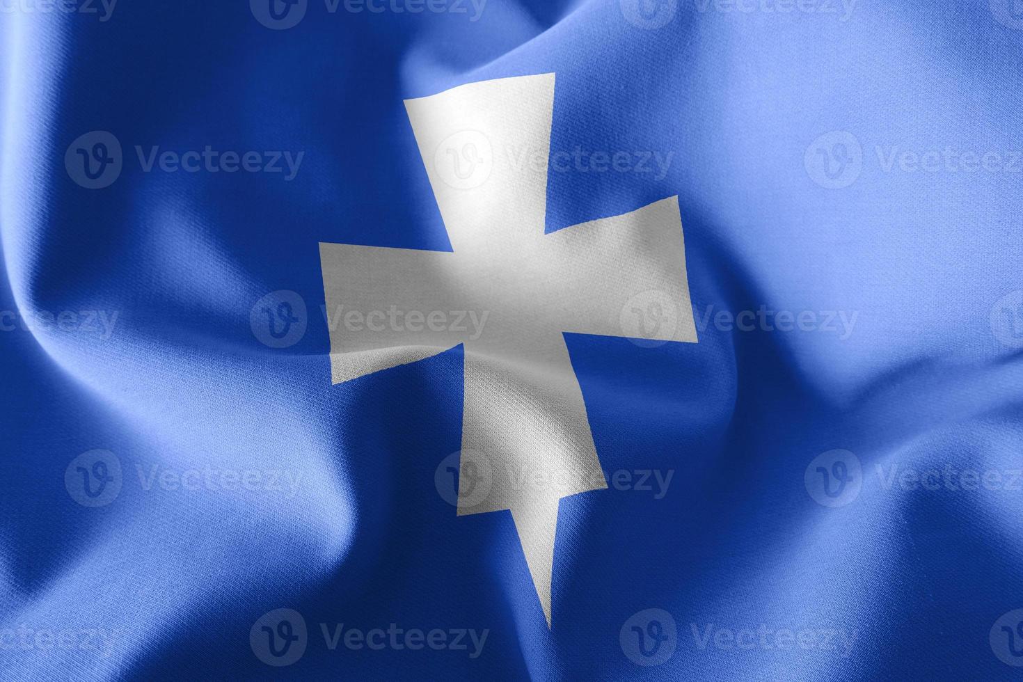 3D illustration flag of Rogaland is a region of Norway. photo