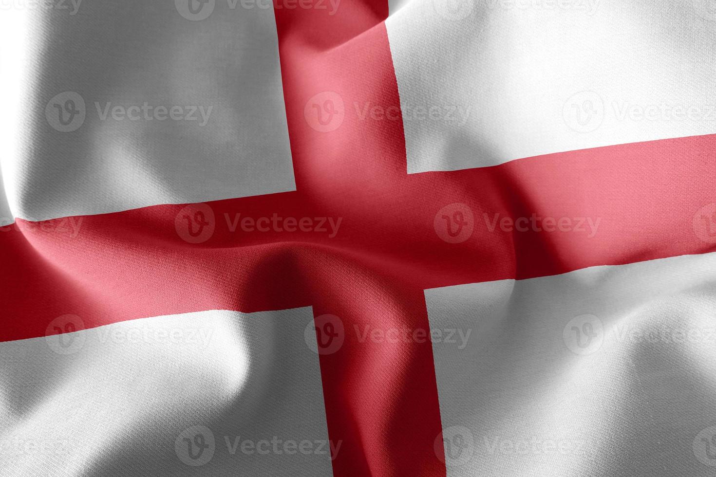 3D illustration flag of England is a region of United Kingdom photo