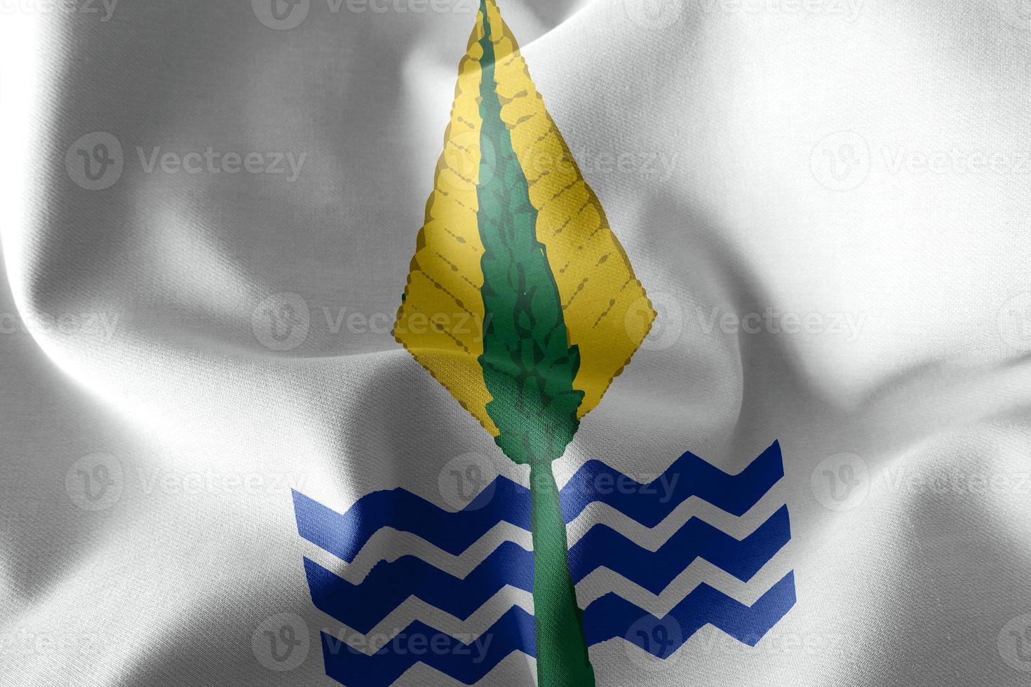 3D illustration flag of New Valley is a region of Egypt. photo