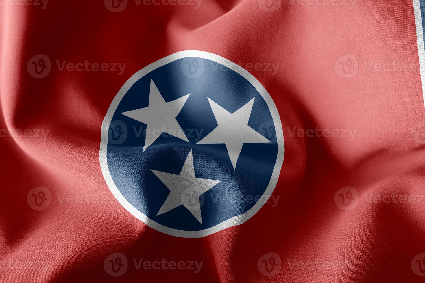3D illustration flag of Tennessee is a region of United States. photo