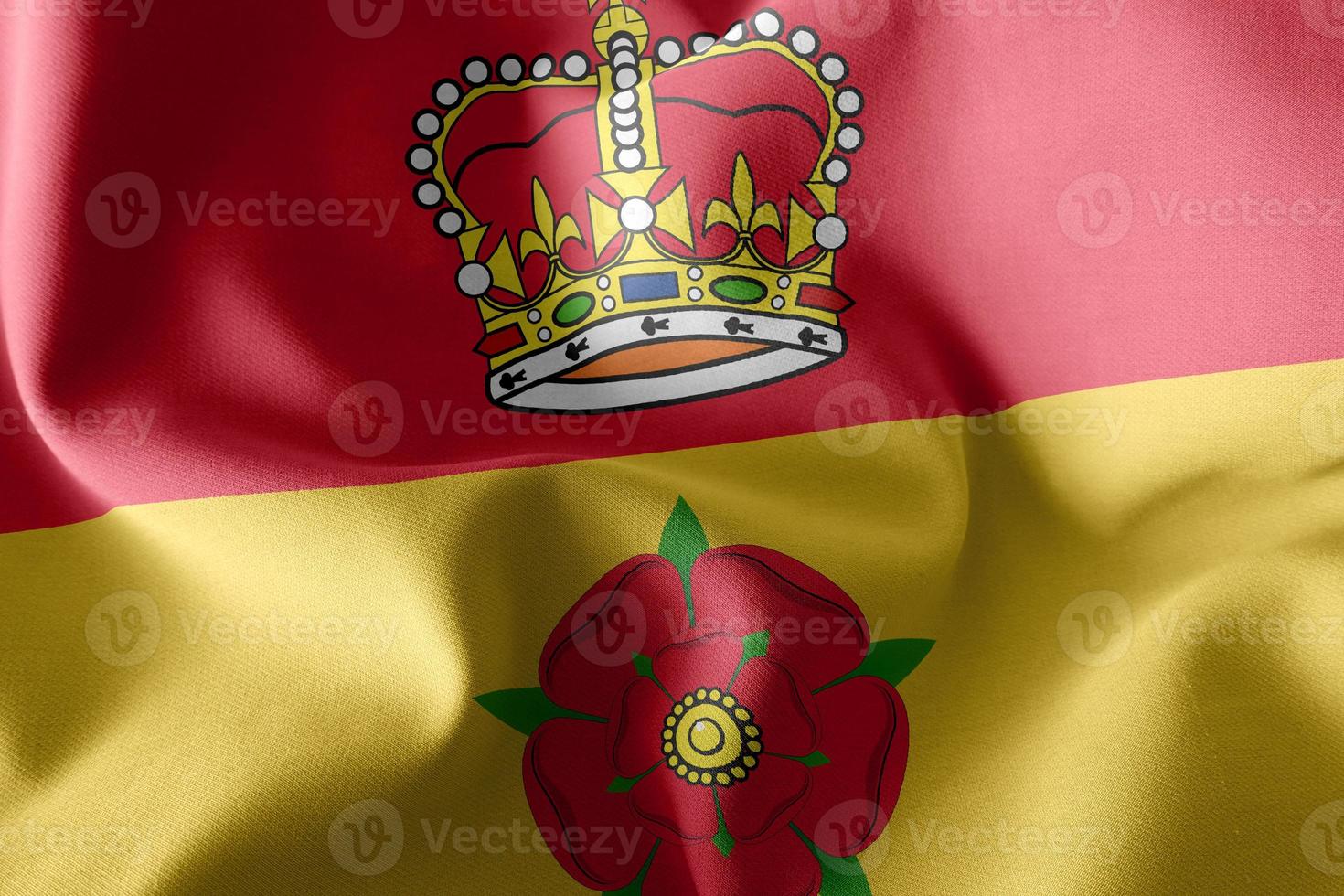 3D illustration flag of Hampshire is a county of England photo