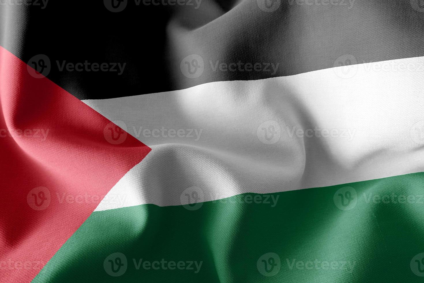 3D rendering illustration flag of Palestine. Waving on the wind photo