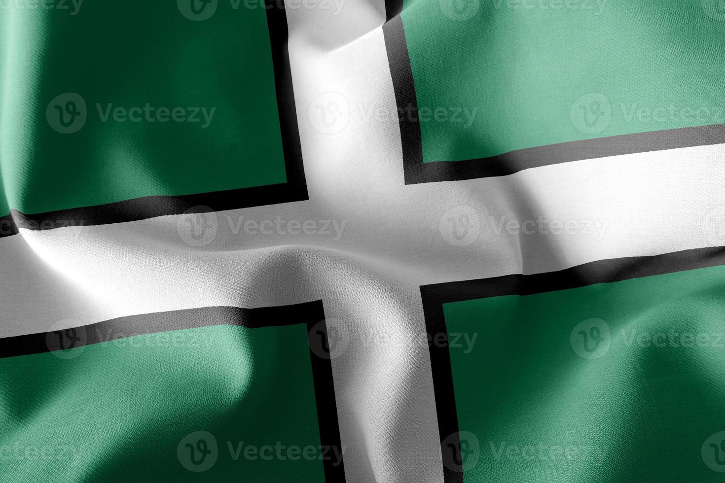 3D illustration flag of Devon is a county of England photo
