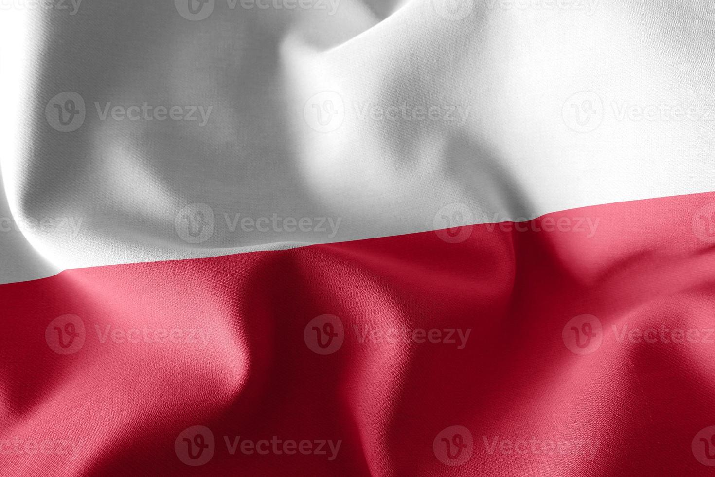 3D rendering illustration flag of Poland. Waving on the wind fla photo