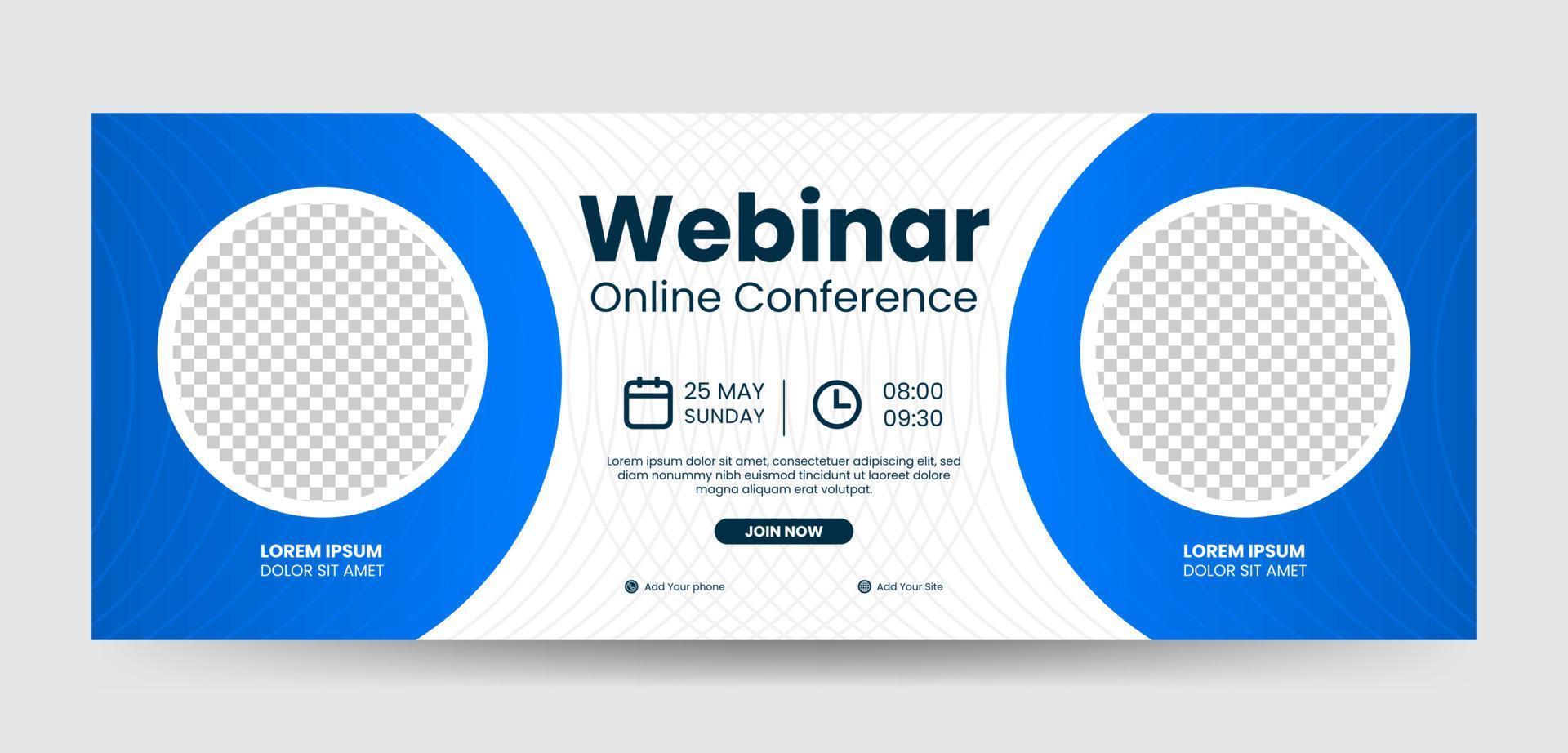 banner template design for social media business ads banner for Webinar online conference vector