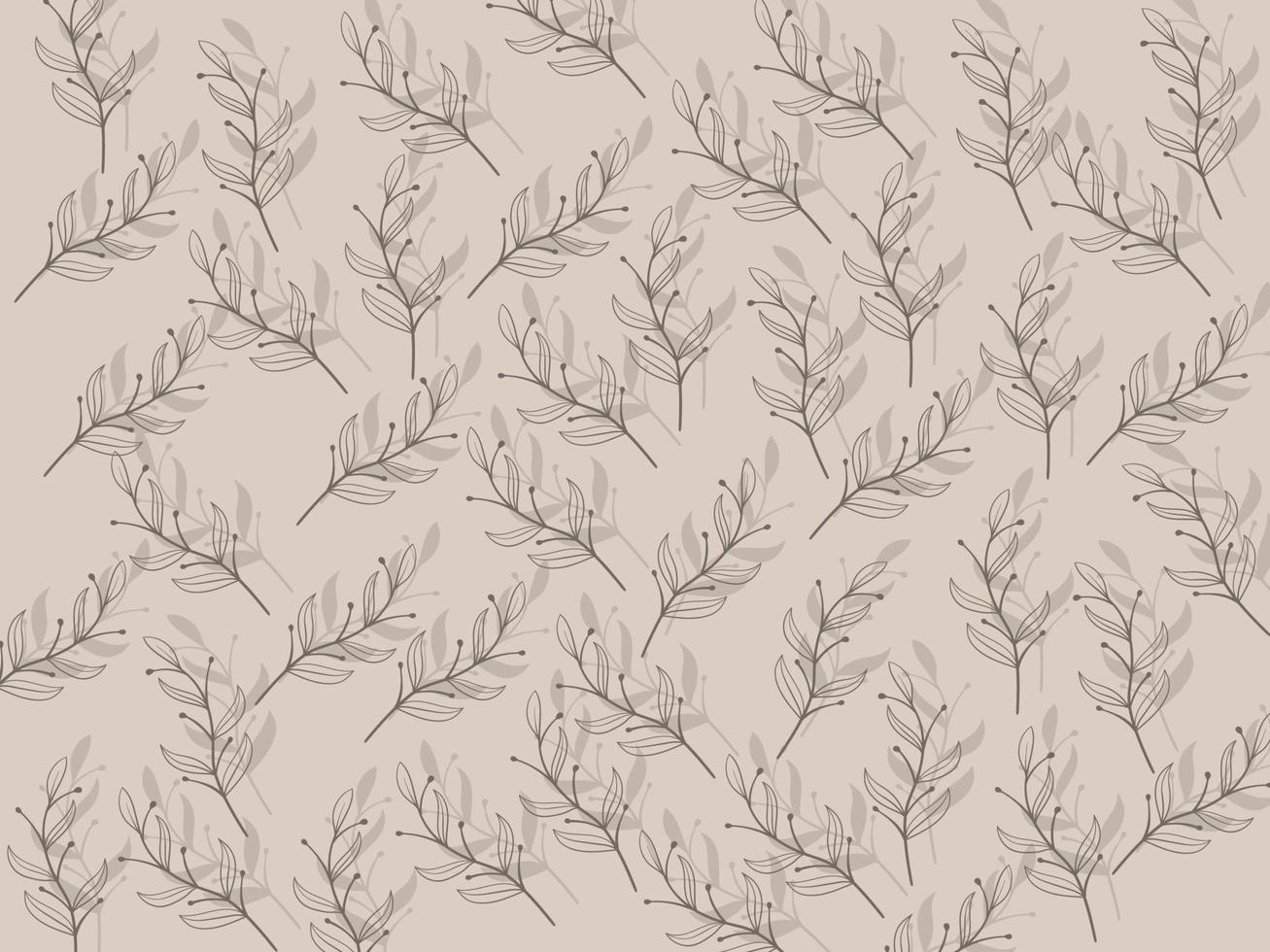 hand drawn floral leaves pattern vector