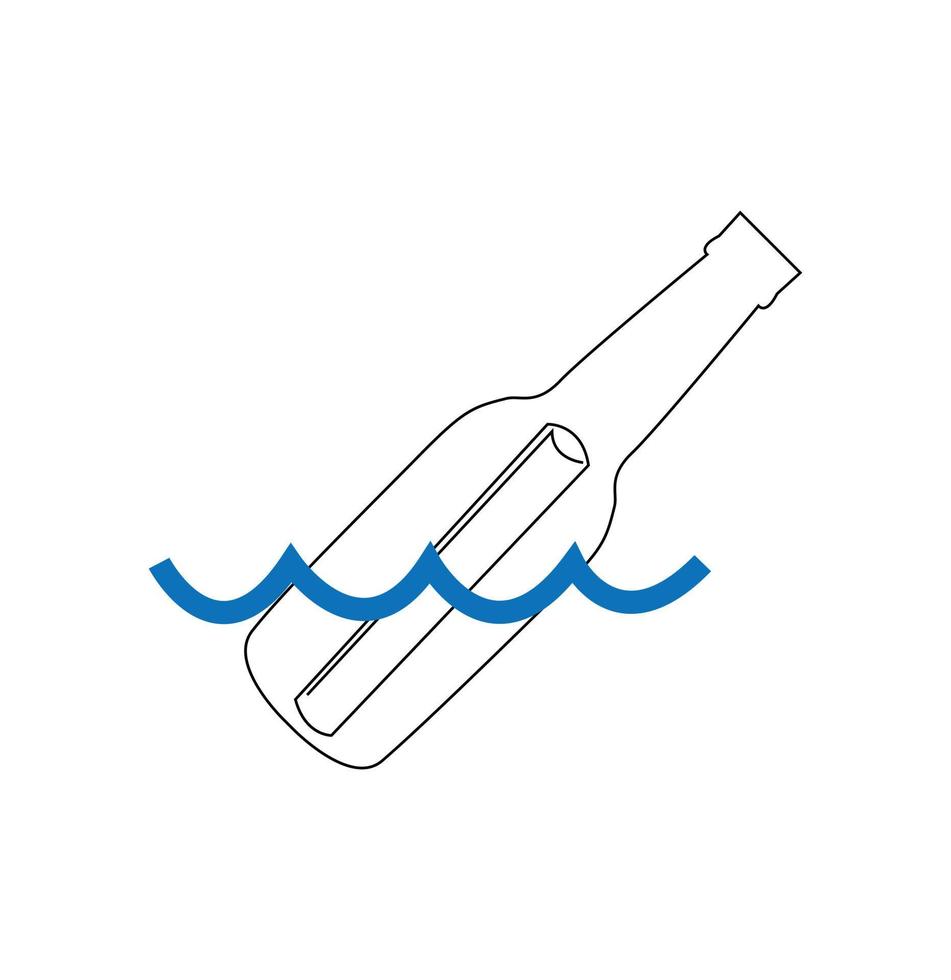 message in a bottle icon vector