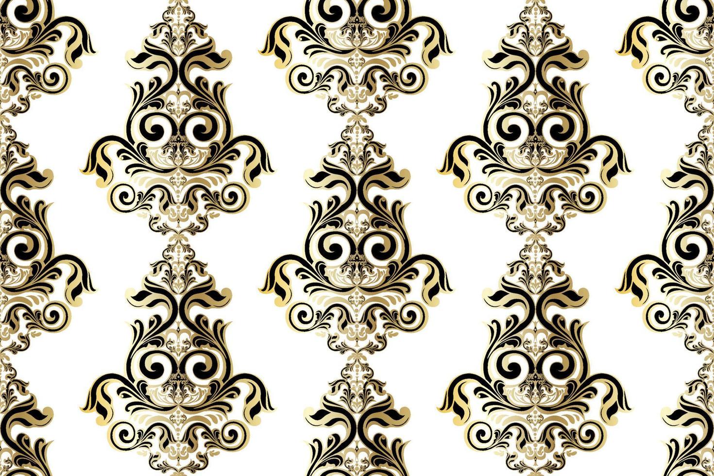 Remolino de ornamento de pergamino barroco vintage de damasco vectorial. remolino del escudo heráldico del monograma victoriano. retro floral patrón de hojas frontera follaje antiguo acanto caligrafía grabado tatuaje. patrones sin fisuras vector