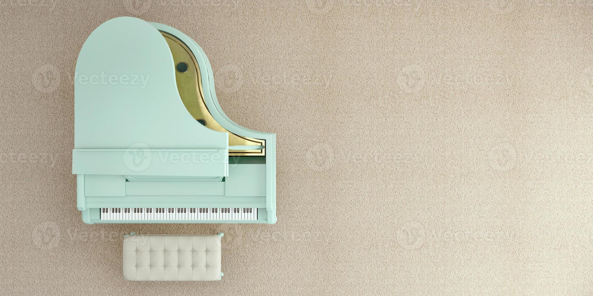 Grand piano with pastel color top view.3d rendering photo