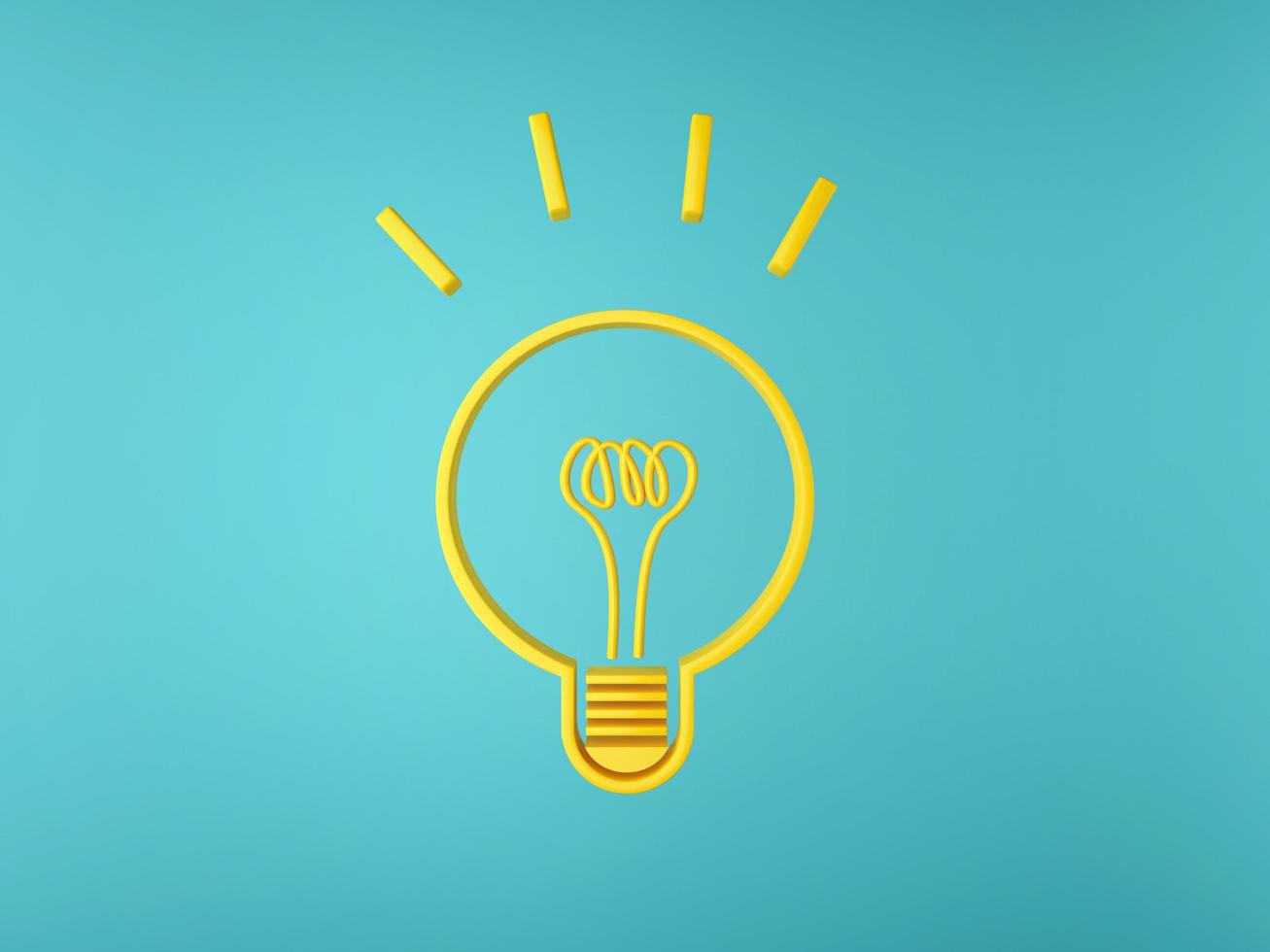 Idea light bulb with blue background.3d rendering photo