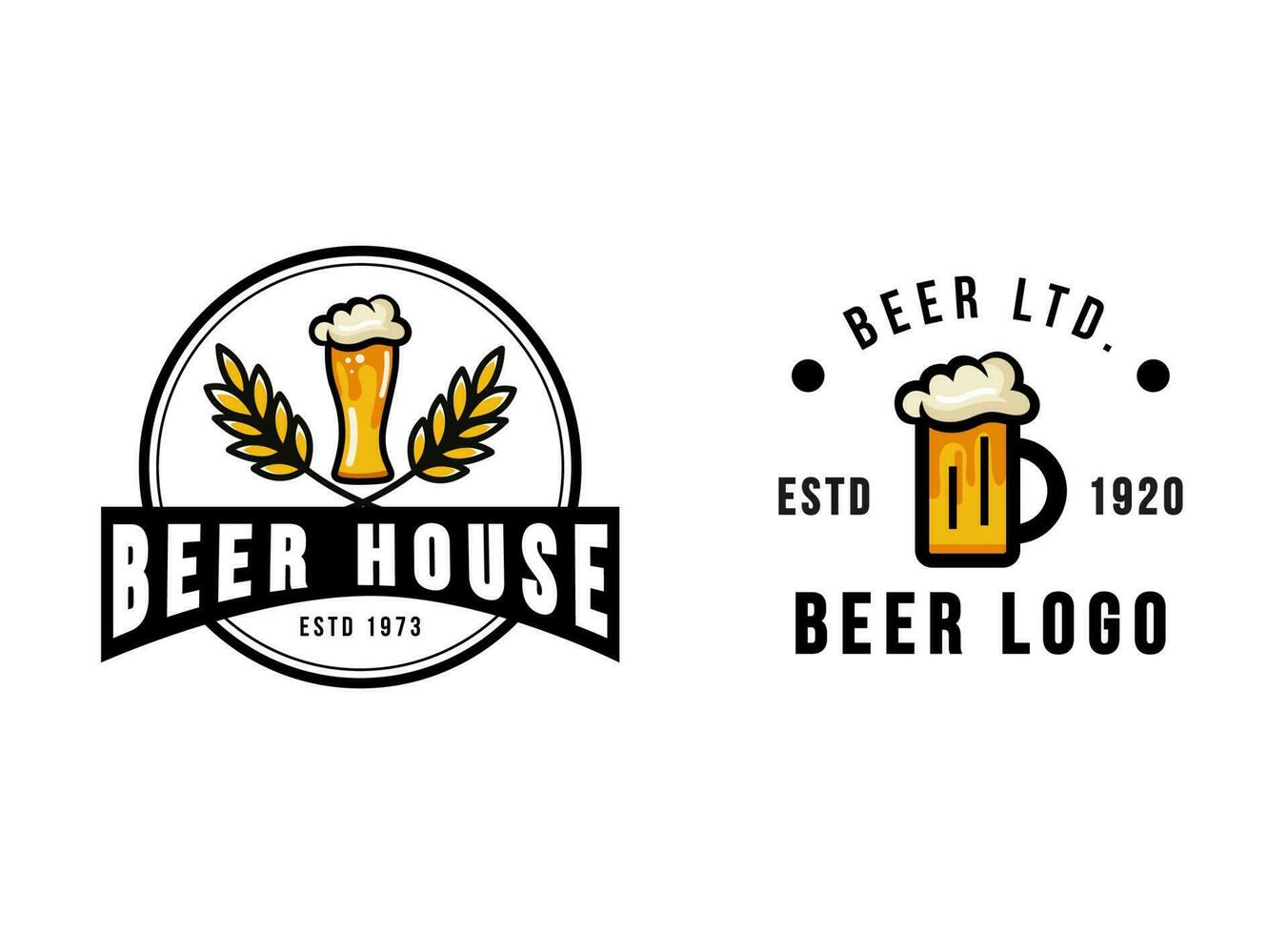 Beer and alcohol company industry logo design template vector