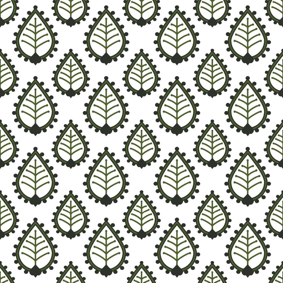 Seamless, repeat pattern,  Fat vector texture ceramic leaf image.