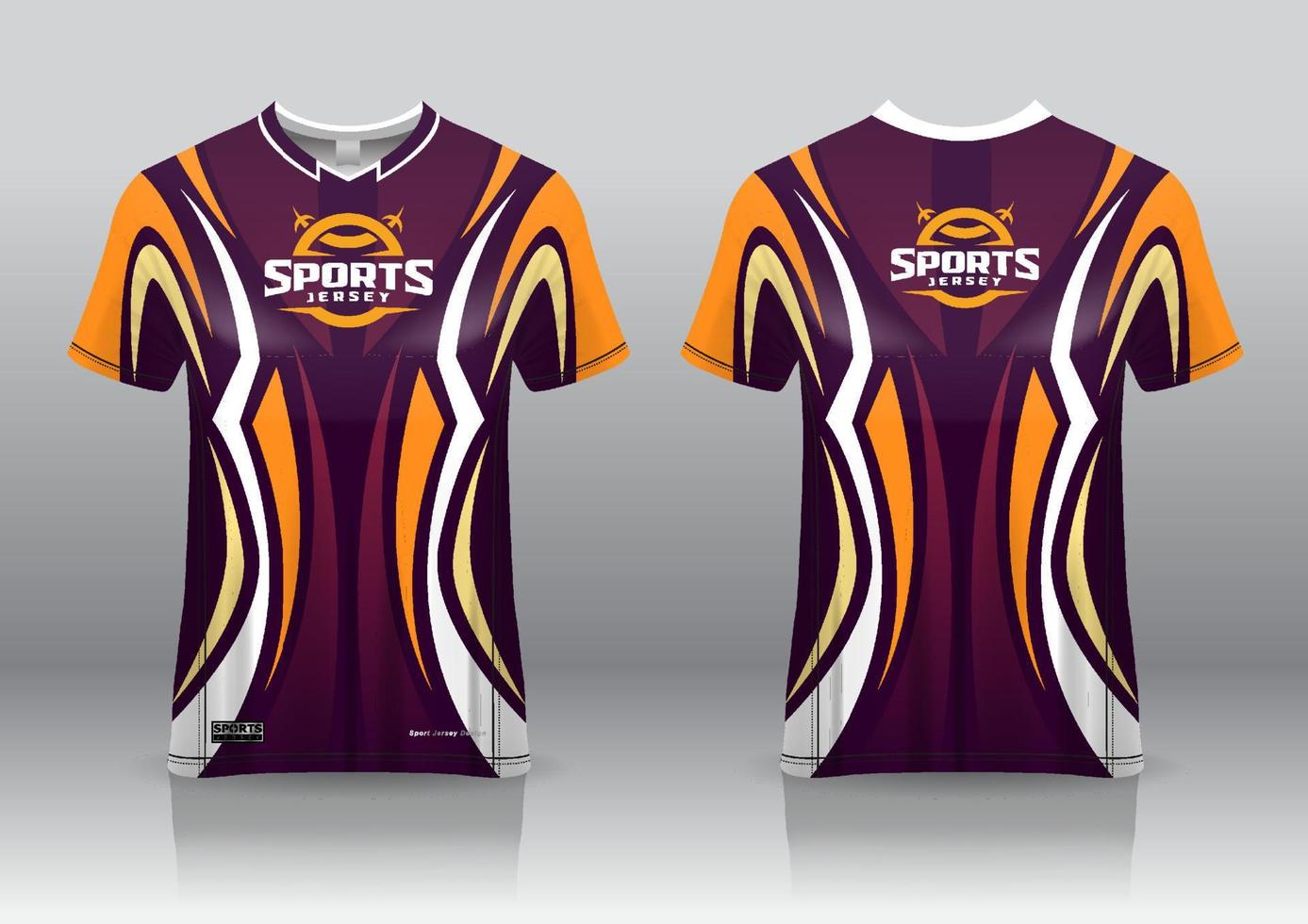 esport jersey gaming design front and back view vector