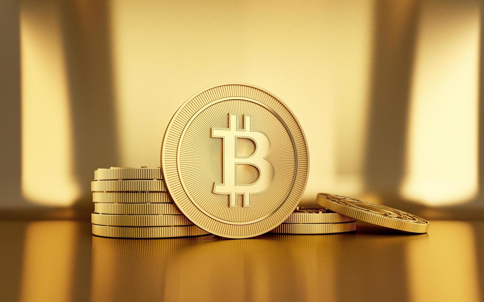 Bitcoin digital cryptocurrency.3d rendering photo