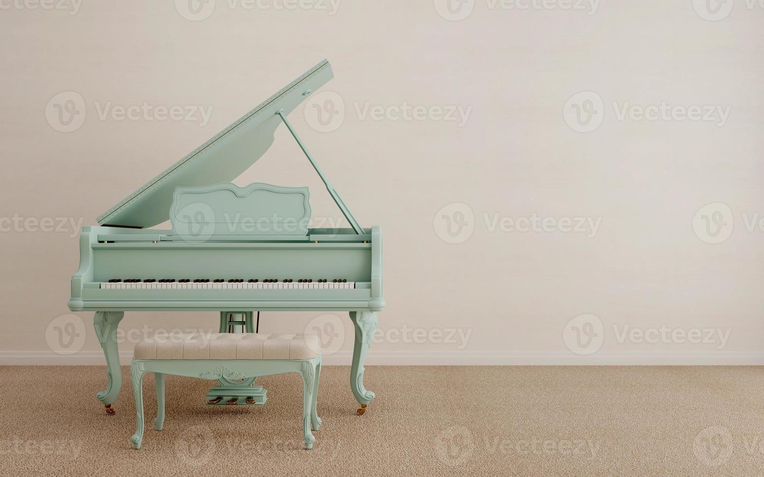 piano de cola con color pastel.representación 3d foto