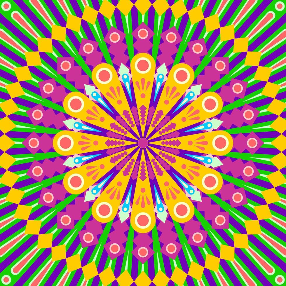 colorful trippy mandalas decoration vector design ornament background web or print element. clipping mask vector