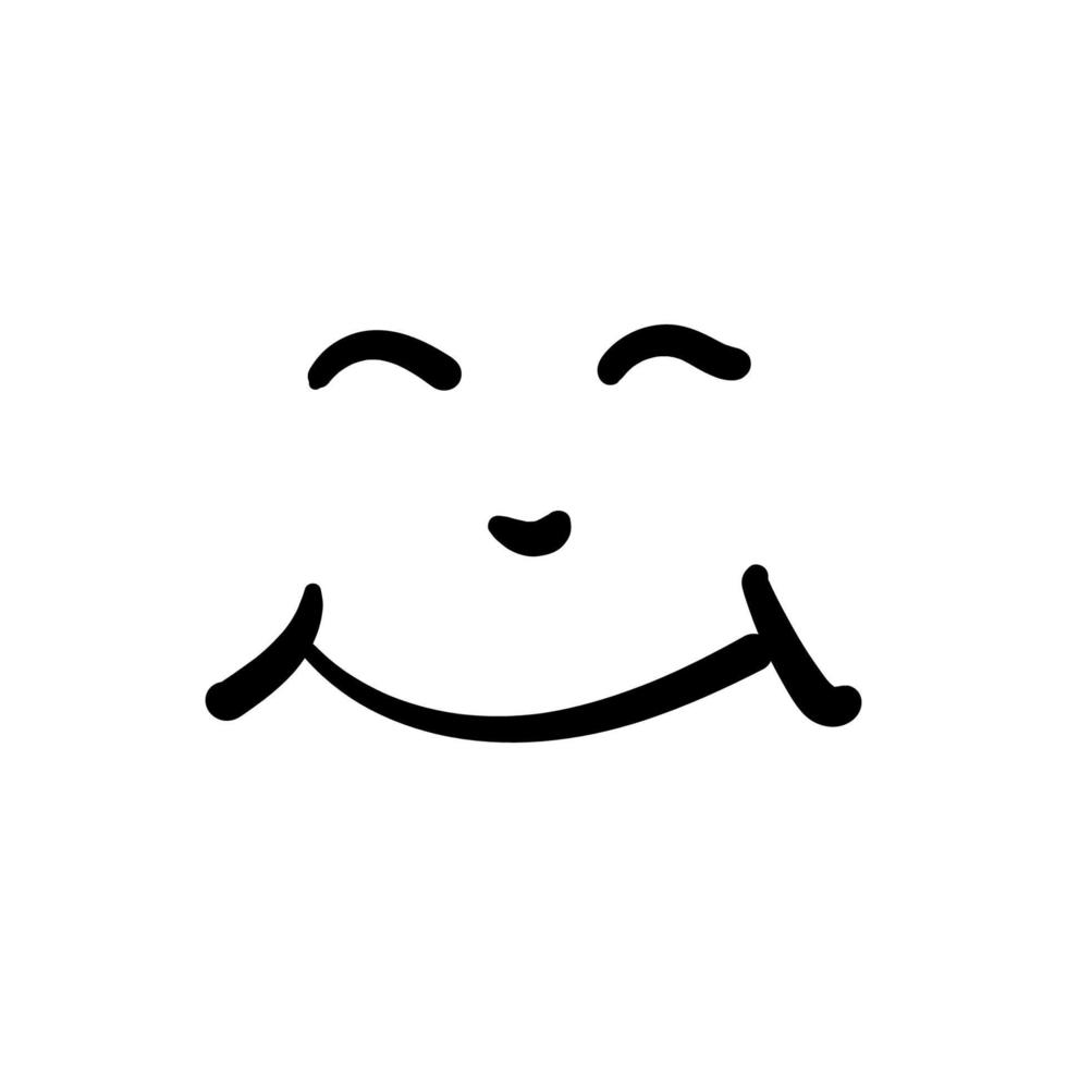 elemento de diseño de icono de vector de dibujos animados de doodle de cara de sonrisa simple