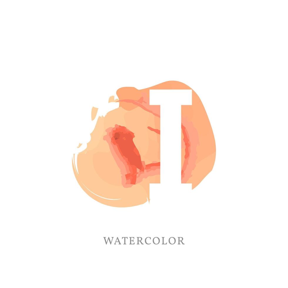 negative letter I with watercolor splash for fashion or beauty care logo, apparel brand, personal branding identity, make up artist or any other company vector