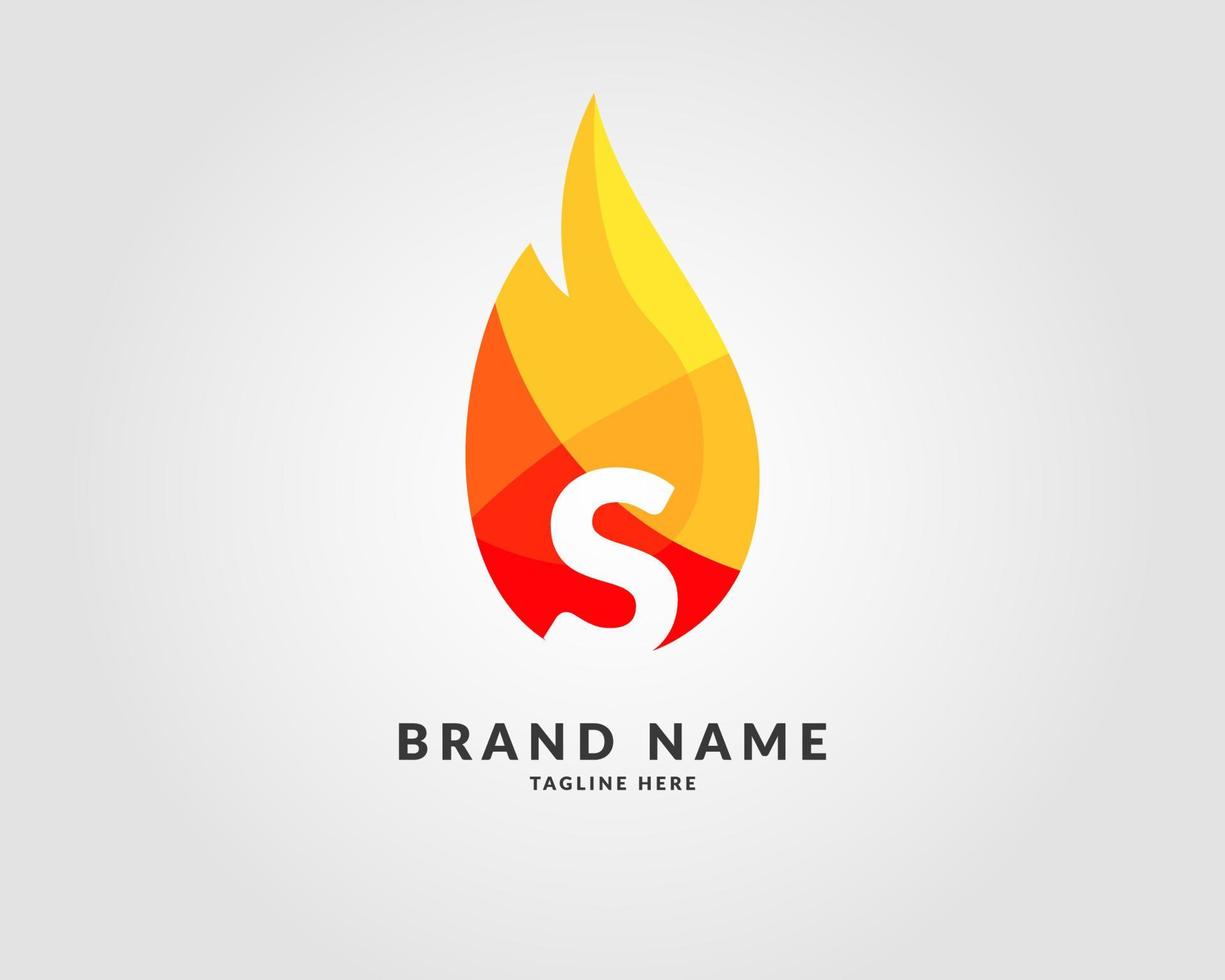 letter S modern flame trendy bright logo design for creative and energic company vector