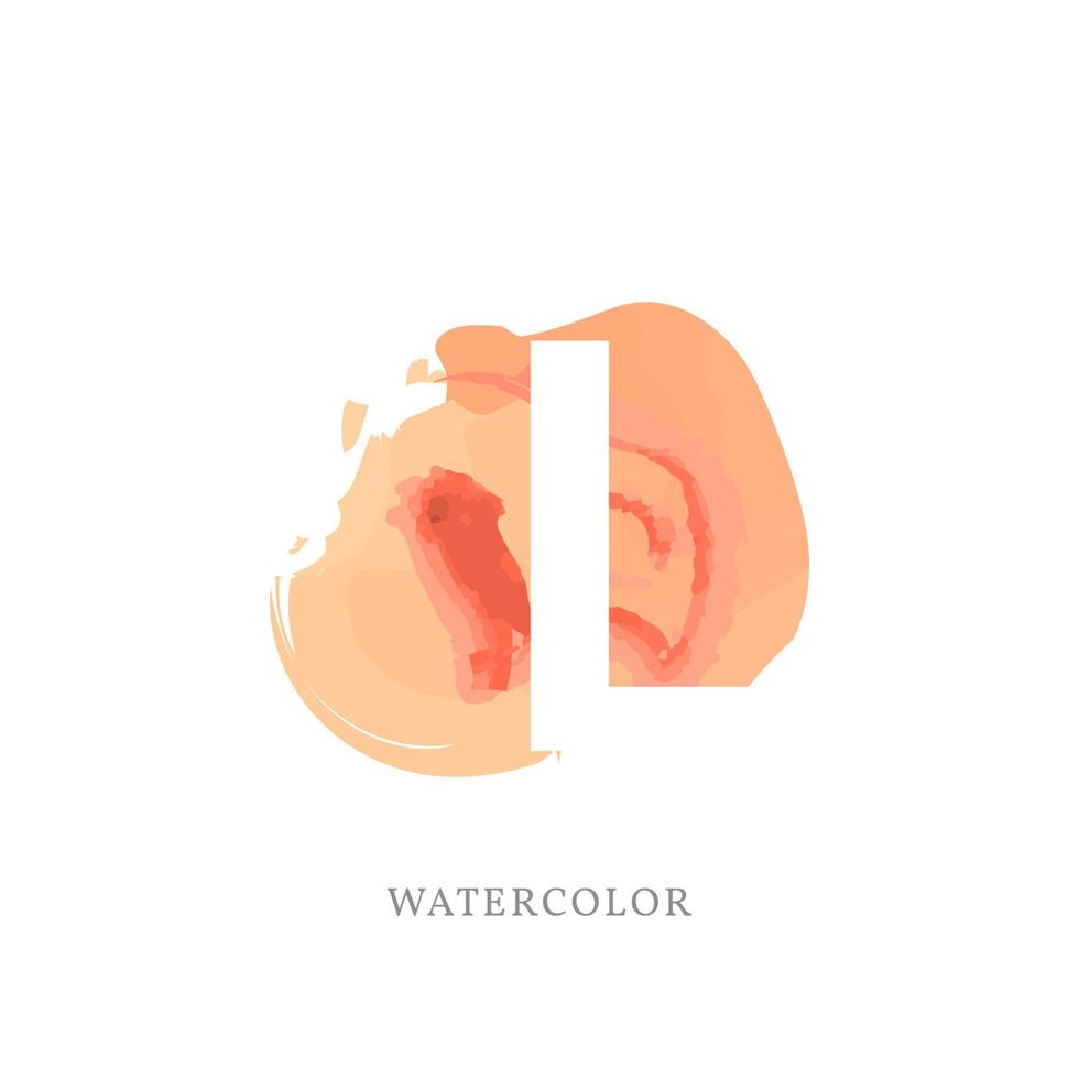 negative letter L with watercolor splash for fashion or beauty care logo, apparel brand, personal branding identity, make up artist or any other company vector