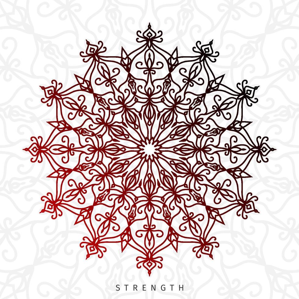round gradient circular decoration mandala vector boost strength in red and black color