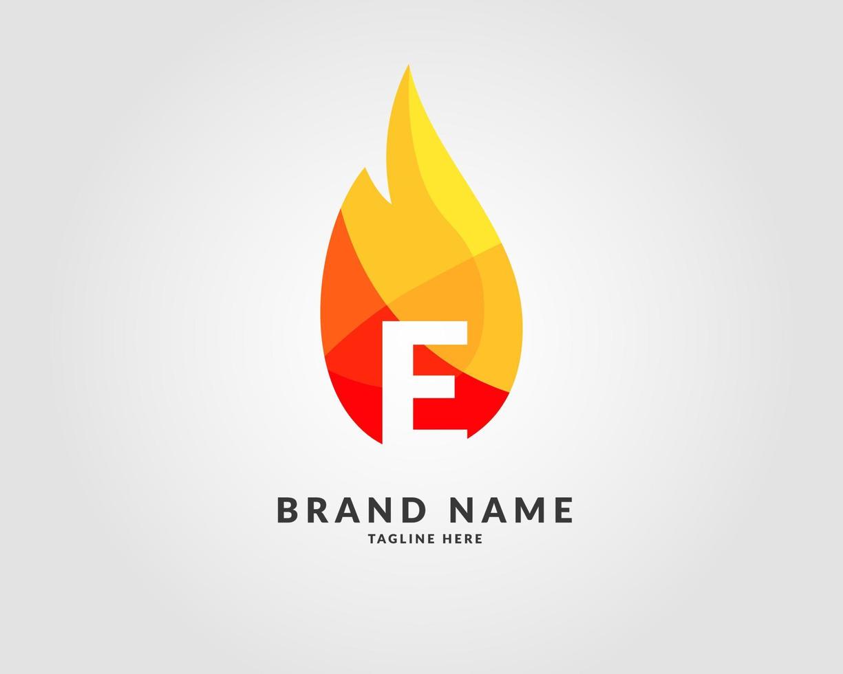 letter E modern flame trendy bright logo design for creative and energic company vector