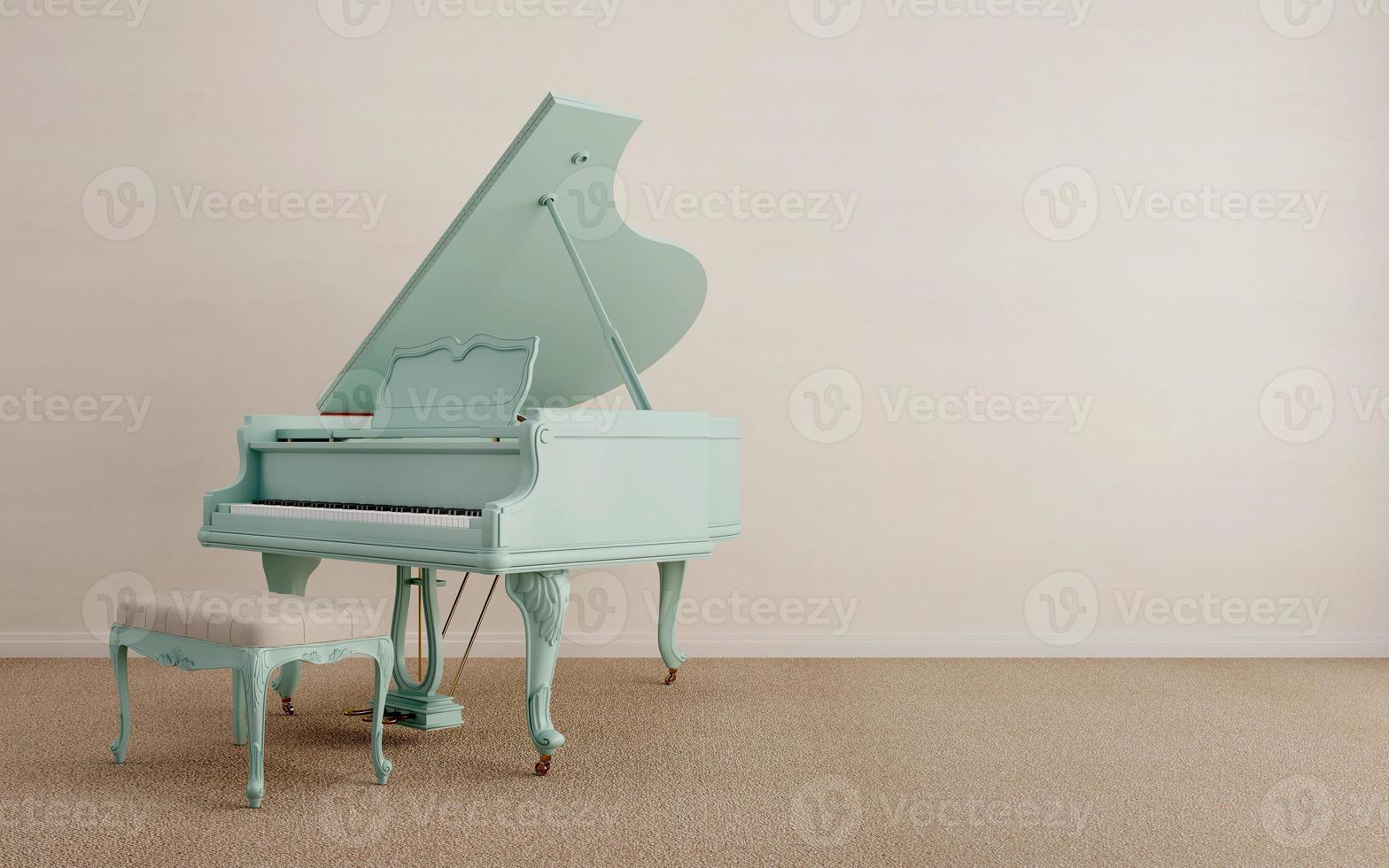 piano de cola con color pastel.representación 3d foto