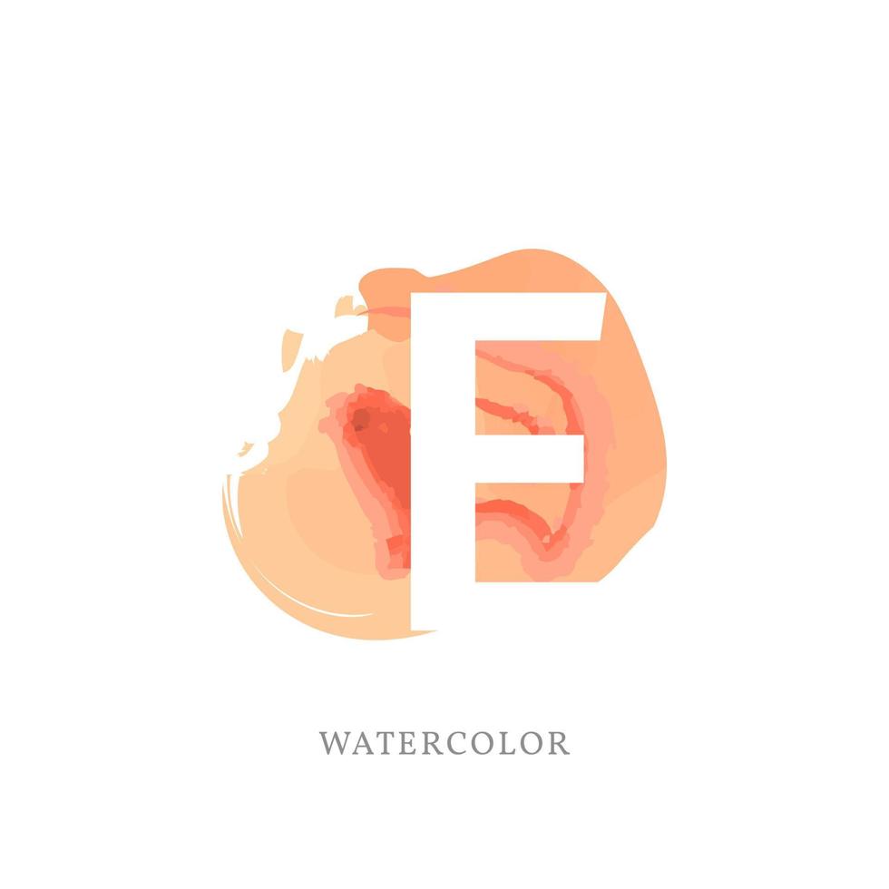 negative letter E with watercolor splash for fashion or beauty care logo, apparel brand, personal branding identity, make up artist or any other company vector