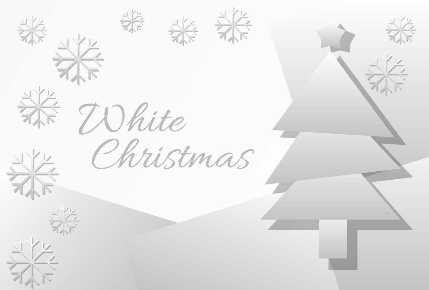 white christmas greeting card vector design element