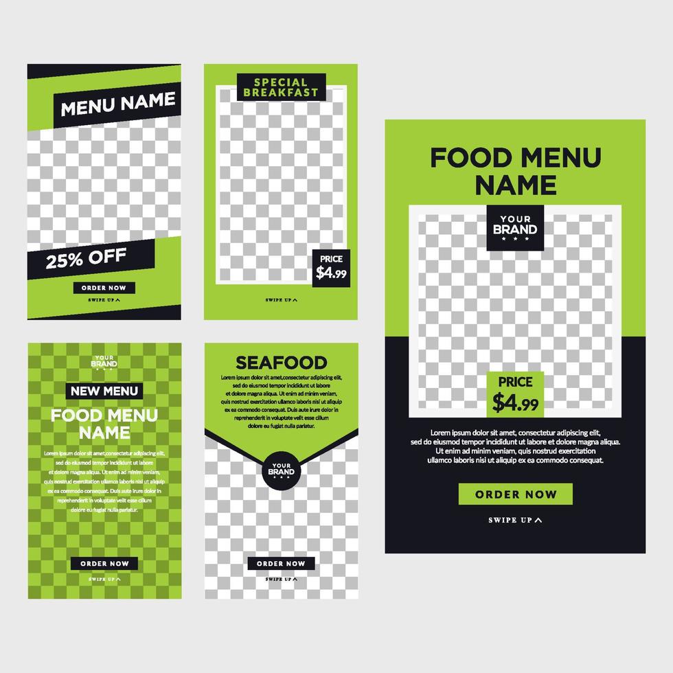 Food Social Media Stories Template vector