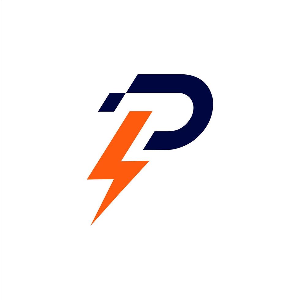 diseño moderno del ejemplo del logotipo de la energía de la letra p vector