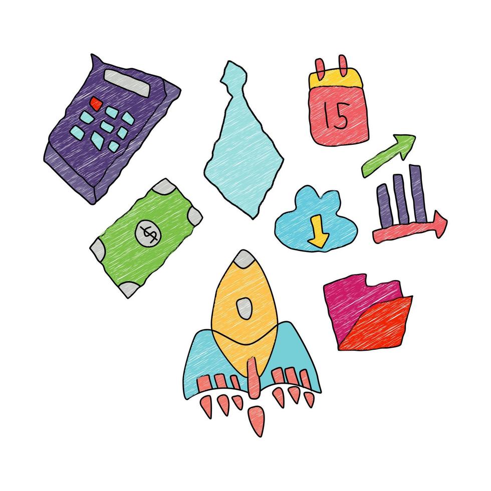 Set of business doodles on a white background vector
