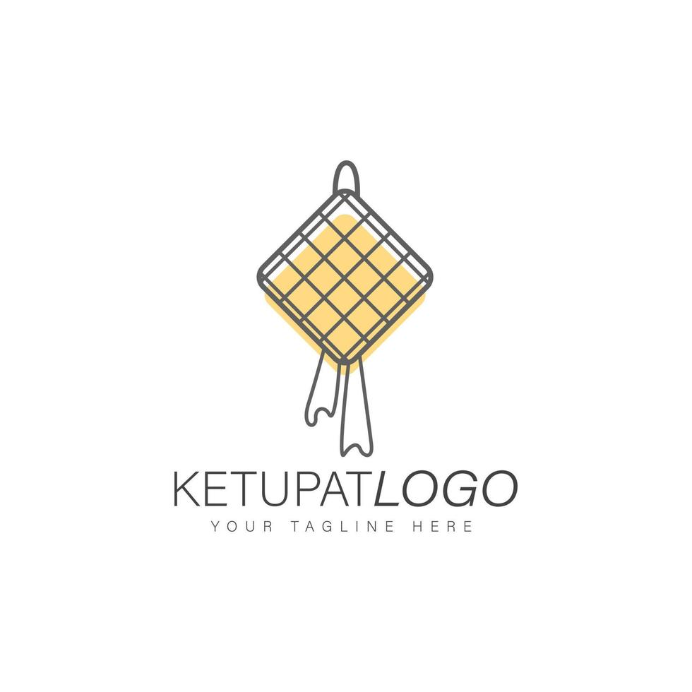 Ketupat logo design linear style vector