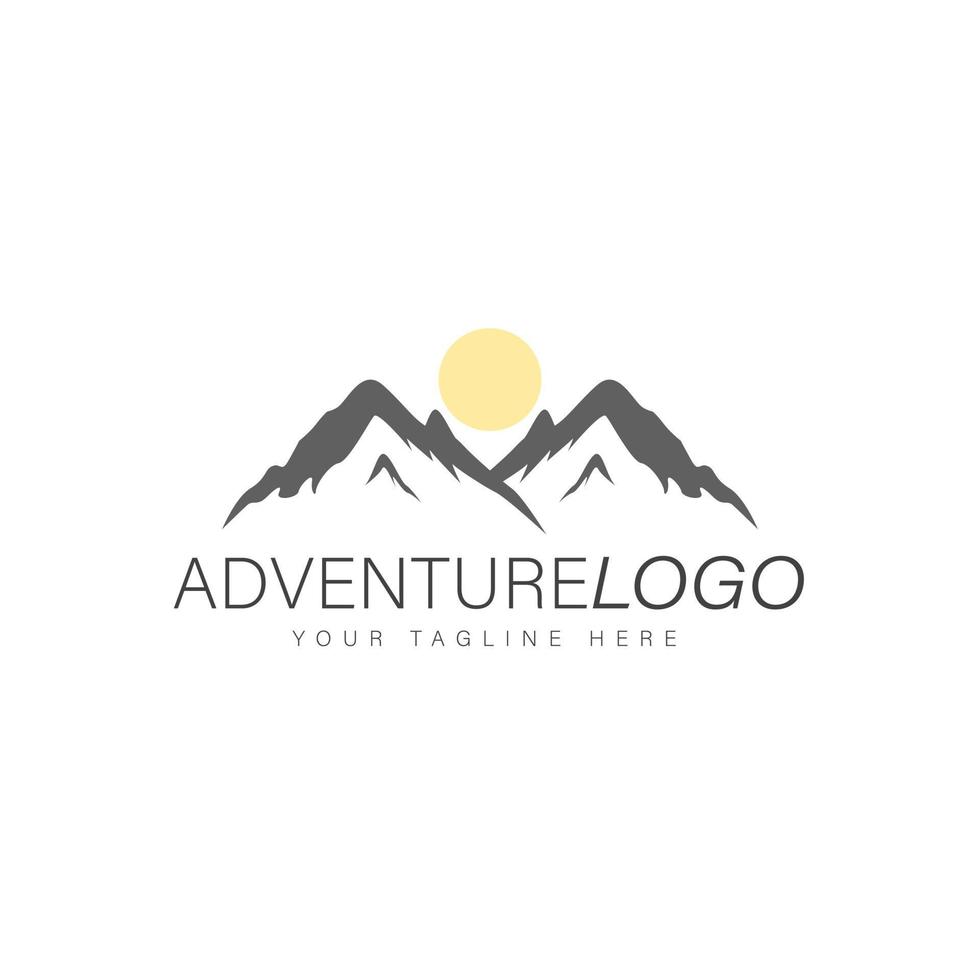 montaña aventura logotipo diseño ilustración icono gráfico símbolo vector