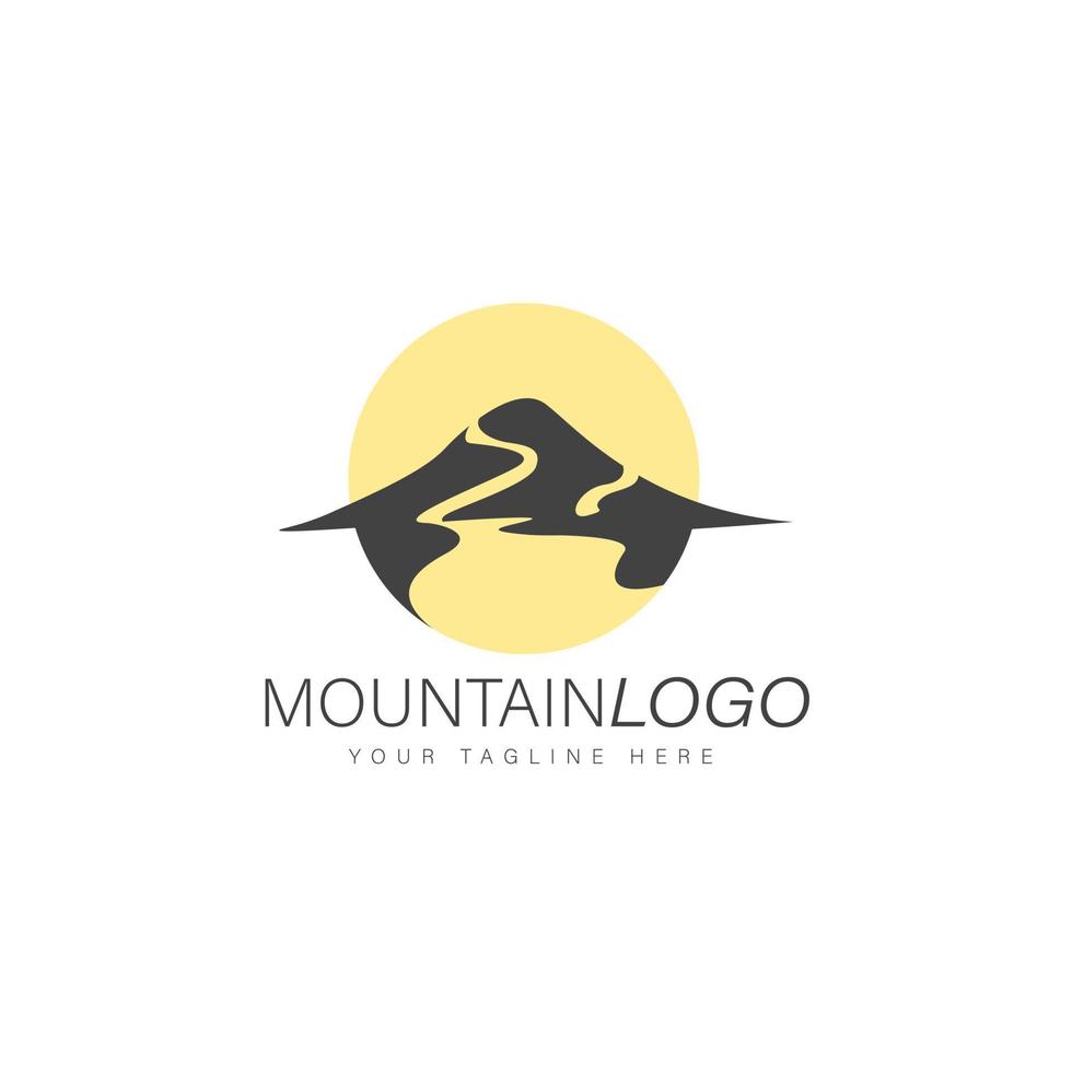 ilustración de icono de diseño de logotipo de montaña vector