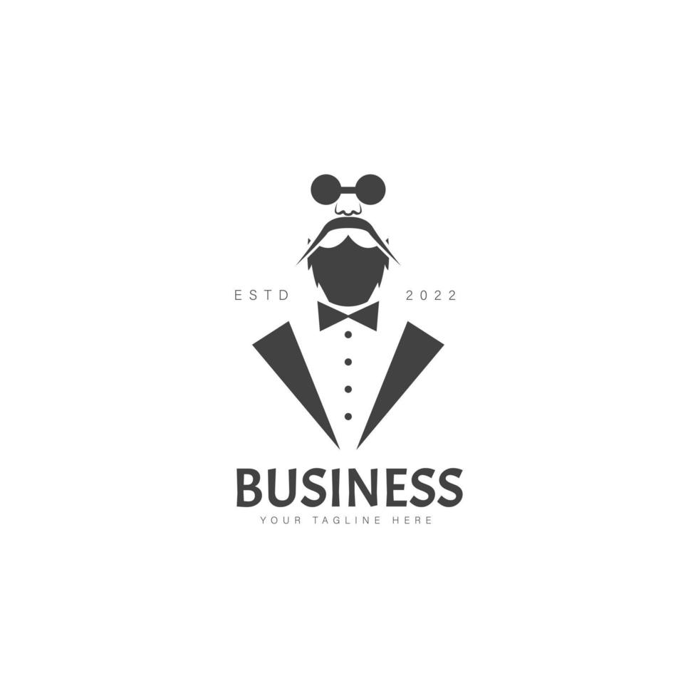 ilustración de icono de diseño de logotipo de hombre de barba vector