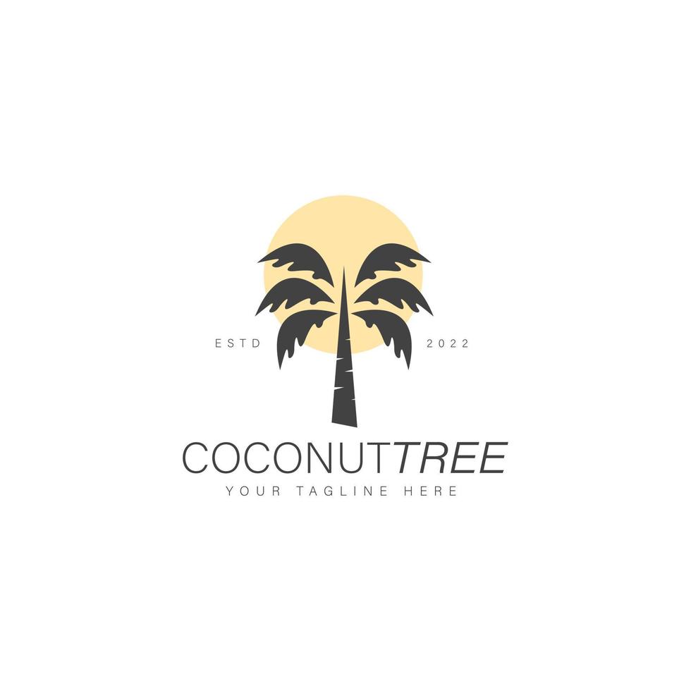 Coconut tree logo design illustration icon vector