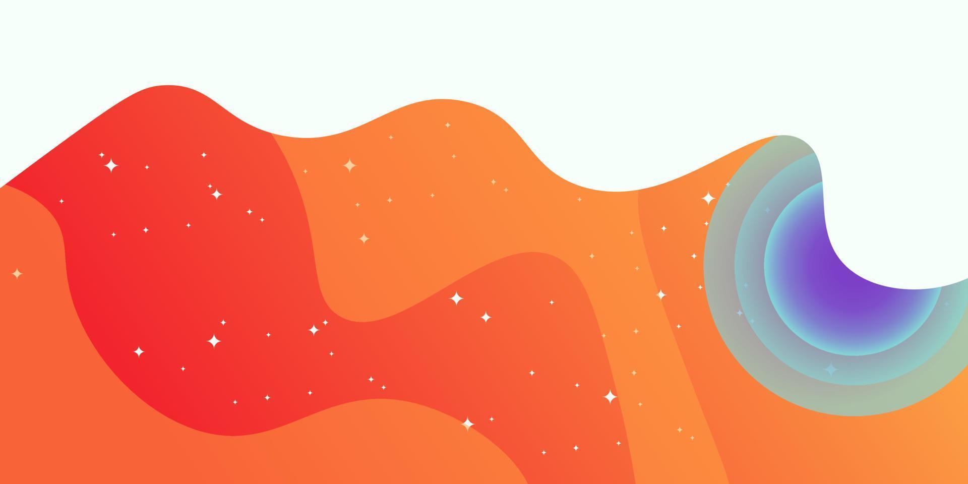 galaxy space orange abstract background with star and comet shapes Vector