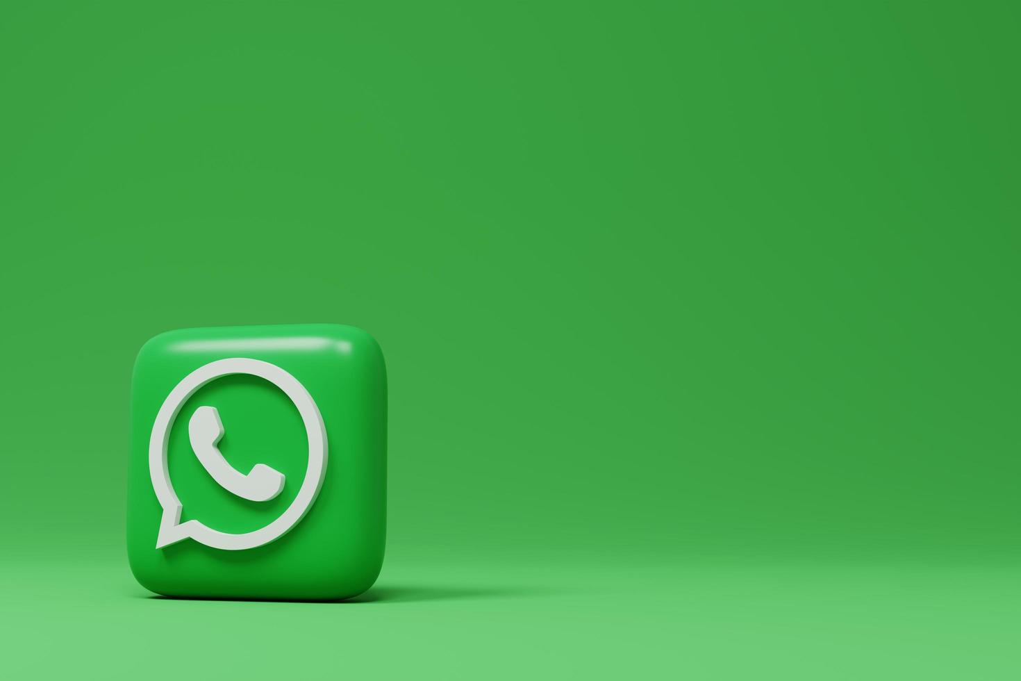 Whatsapp logo on green background. 3d render. photo