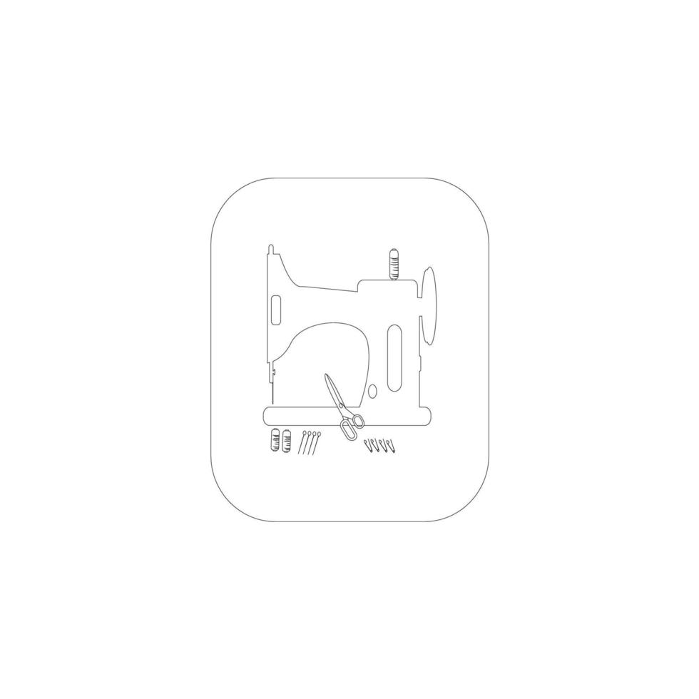 Ilustración de vector de imagen de icono de máquina de coser