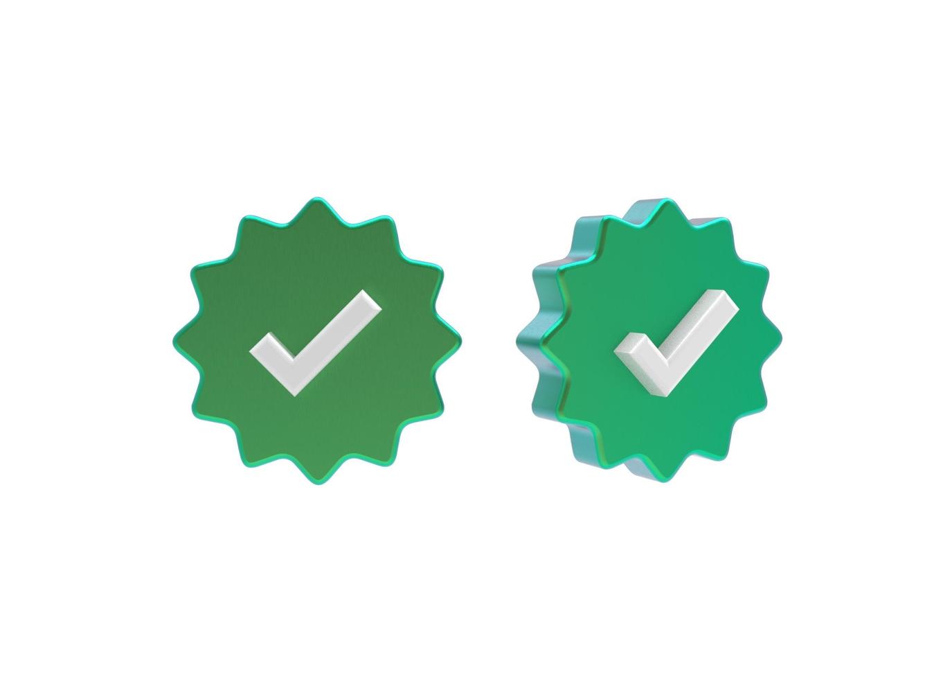 3d render of verified button Premium photo