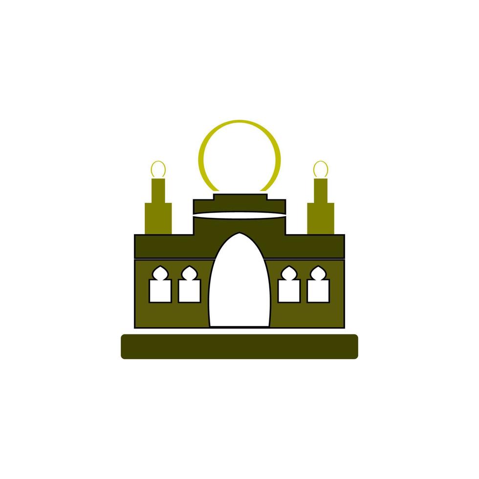 Diseño de ilustración de vector de icono de dibujo de mezquita