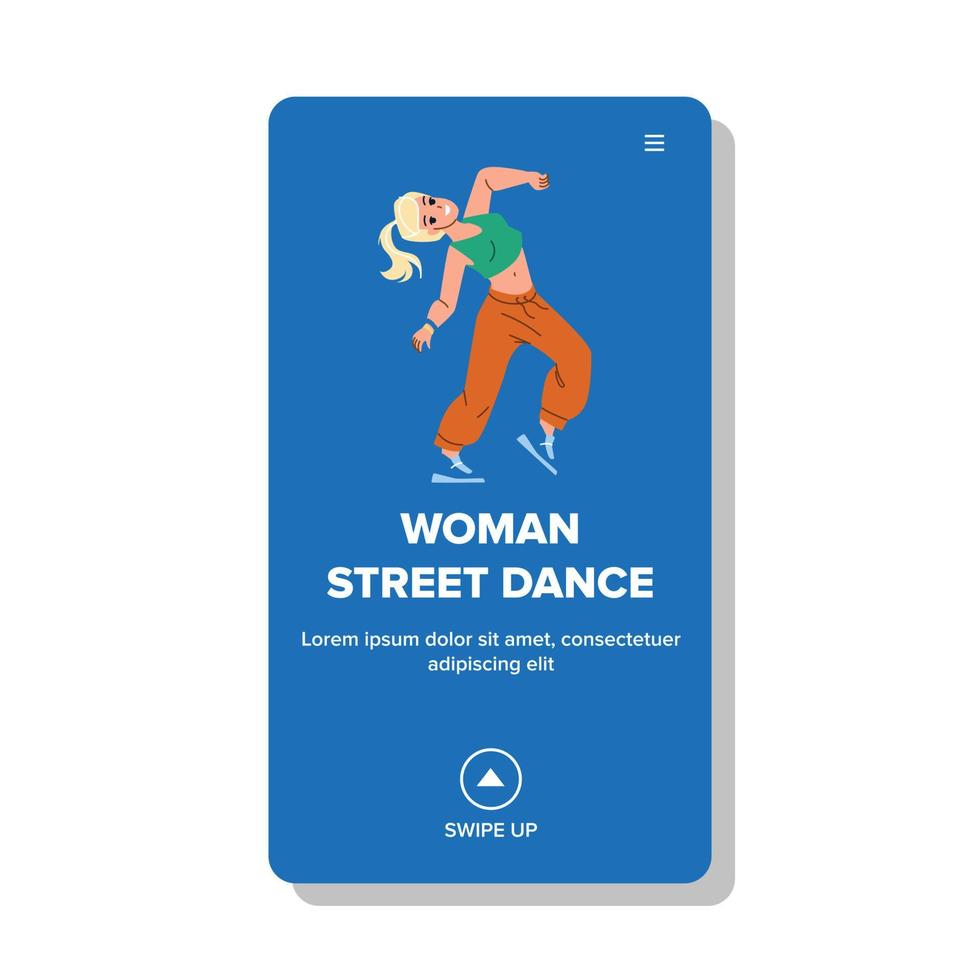 vector de rendimiento de coreografía de baile callejero de mujer