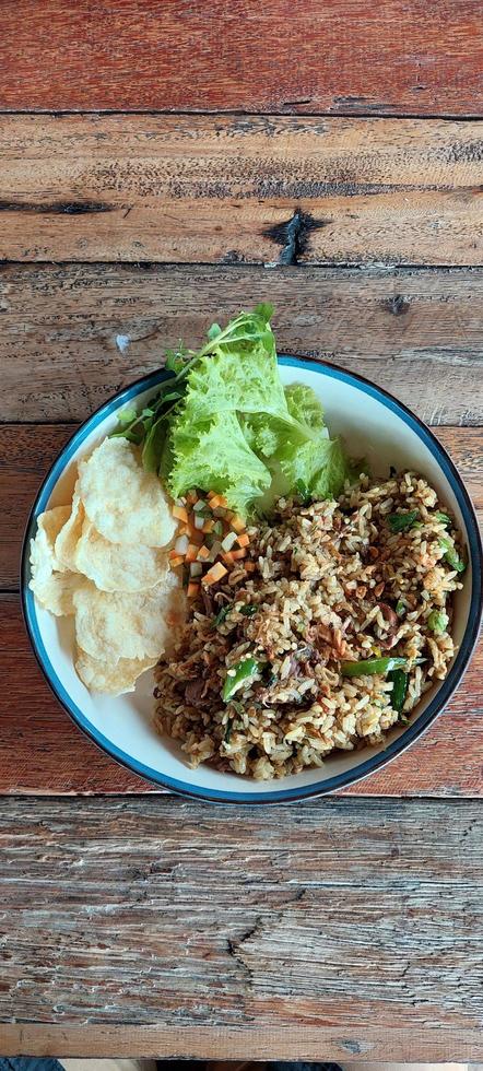 Fried rice on a table photo