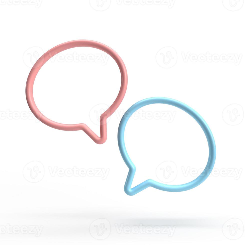 3D Chat Bubbles Minimal Concept of Social Media Messages 3D Illustrations photo