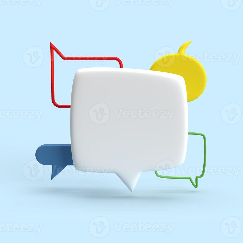 3D Chat Bubbles Minimal Concept of Social Media Messages 3D Illustrations photo