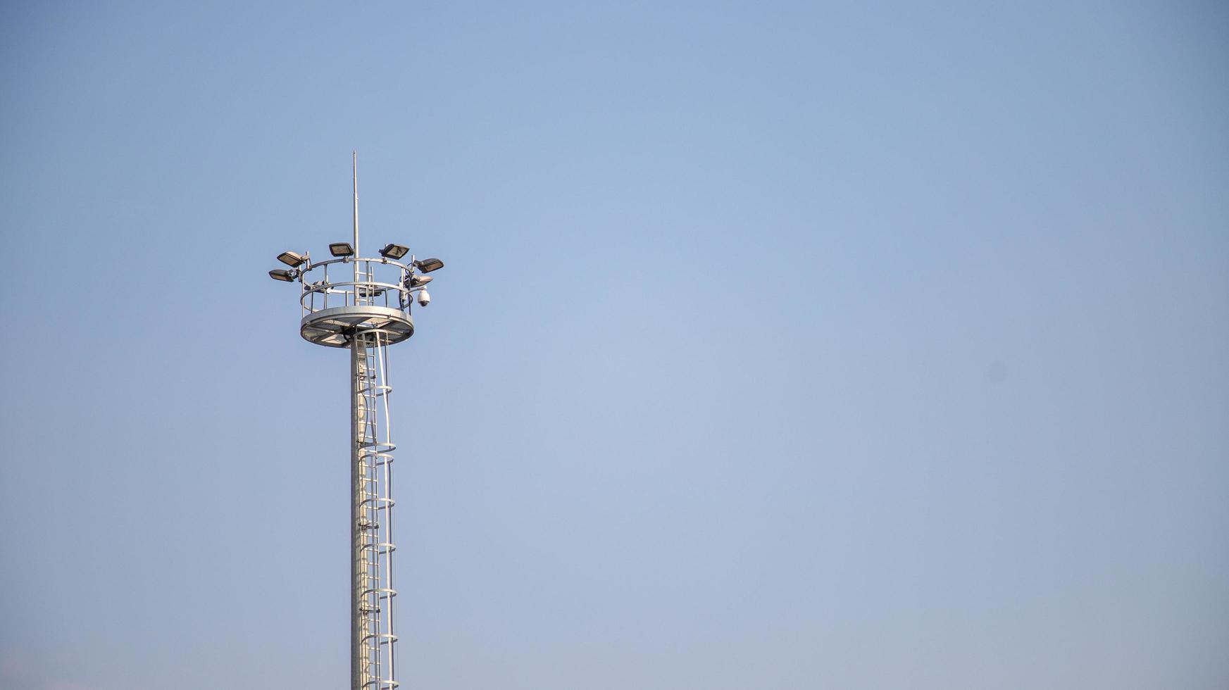 Antena tower and clear blue sky photo