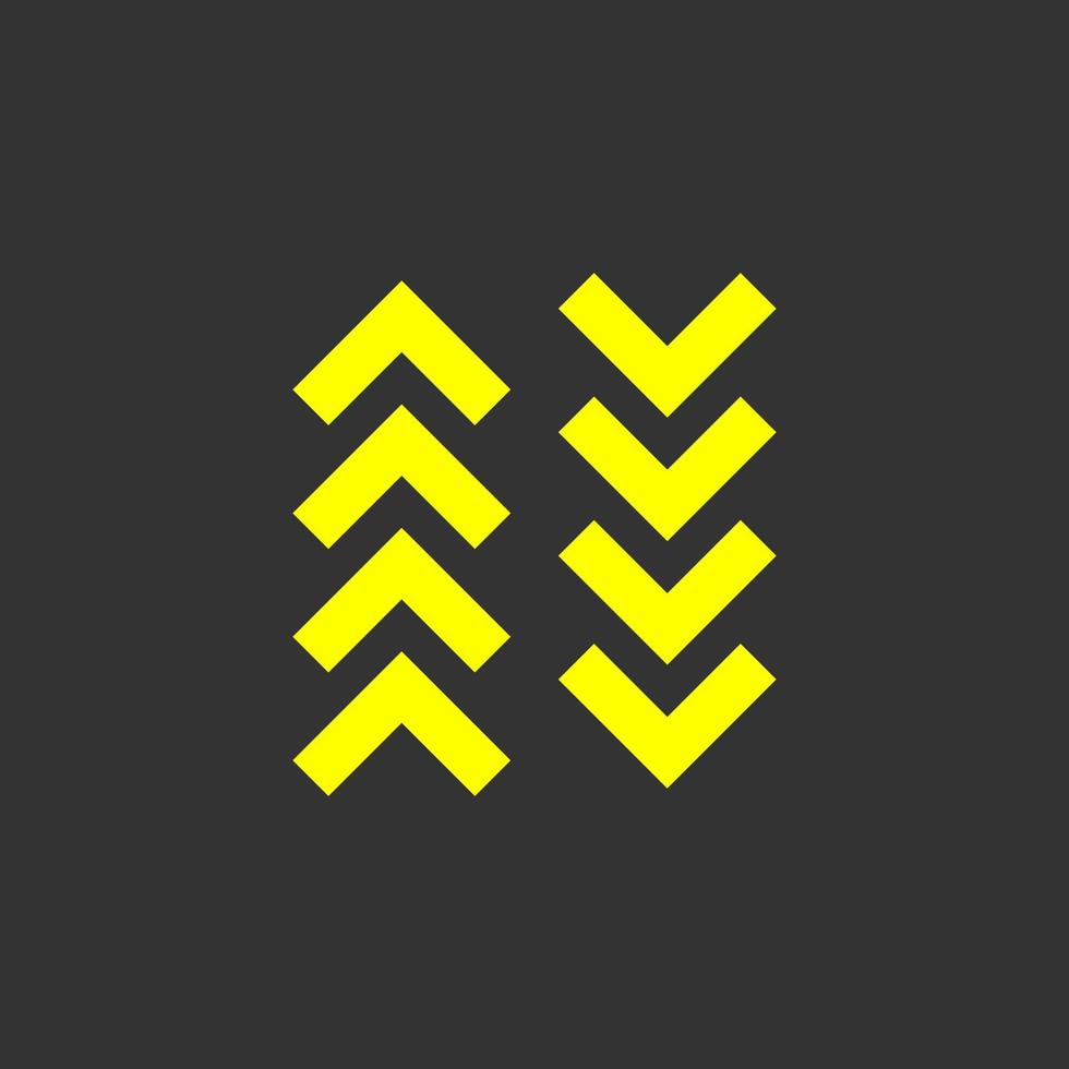 Yellow Arrow icons. vector illustration. Different shape concept, internet button isolated on gray background, graphic design. Collection of modern color style for website, app, web page and interface